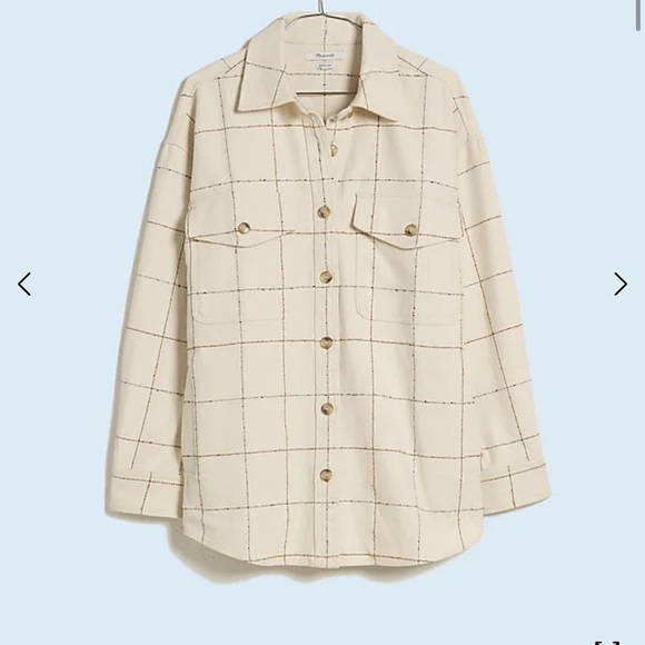 Madewell Jackets & Blazers - Madewell Bouclé Oversized Shirt-Jacket in Windowpane